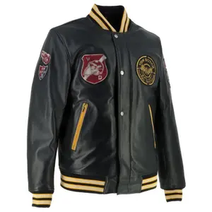 Motorcycle leather jacket Helstons VD - Collegian image-1