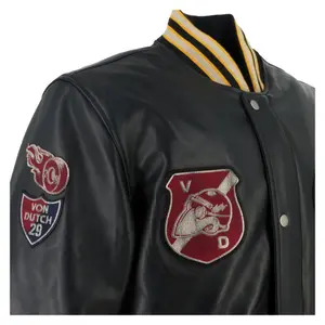 Motorcycle leather jacket Helstons VD - Collegian image-4