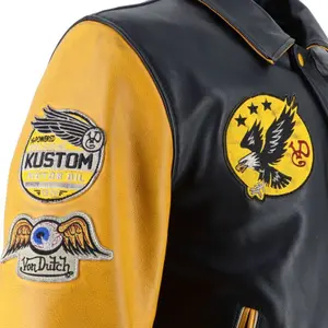 Motorcycle leather jacket Von Dutch Vd - Brooklyn image-6