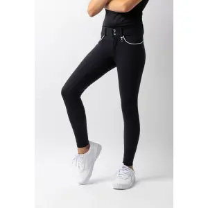 High waist riding pants with full bottom with silicone girl Horze Aubrey image-3