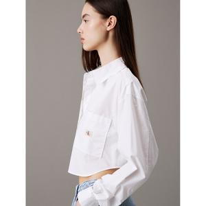 Damen Crop-Bluse aus Baumwolle Calvin Klein Label image-3
