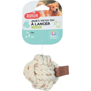 Juguete para perros de cuerda con bola Zolux Leather Touch image-1