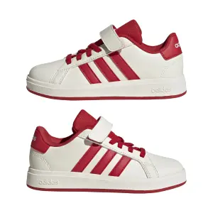 Białe buty na rzepy dla dzieci adidas Grand Court 2.0 image-2