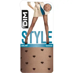 Women's tights DIM voile transparent à cœurs multiples 19D