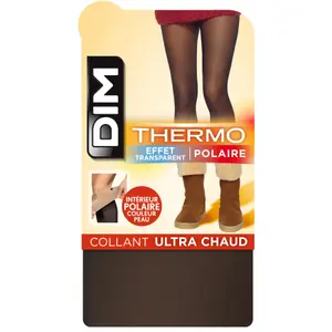 Women's fleece tights DIM effet transparent Thermal 80D
