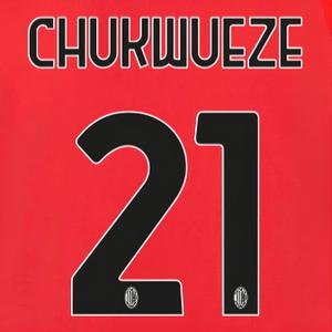 Flocking home Milan AC Serie A CHUKWEZE #21 2023/24