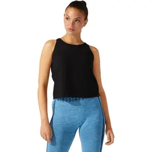 Top crop senza maniche da donna Asics Logo Jacquard image-1
