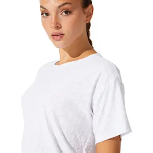 Camiseta de tirantes para mujer Asics Cropped Logo Jacquard image-5
