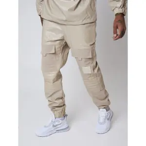 Joggingbroek van nepleer met doorgestikte inzetstukken Project X Paris image-1