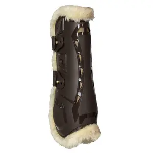 Front open horse gaiters with fur Back on Track airflow image-1