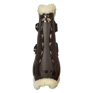 Front open horse gaiters with fur Back on Track airflow image-2