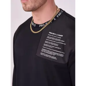 Rundhals-Sweatshirt mit Passe und Textnachricht Project X Paris image-4