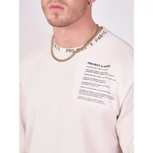 Rundhals-Sweatshirt mit Passe und Textnachricht Project X Paris image-4