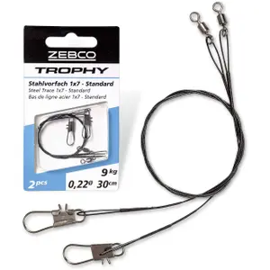 Set of 2 steel leaders Zebco Trophy Trace 1x7 - Standard image-0