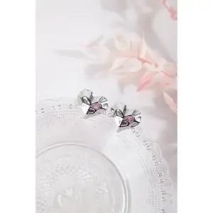 Heart Stud Earrings for Women 24 Colours image-1