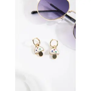 Mushroom Stud Earrings Women 24 Colours image-1