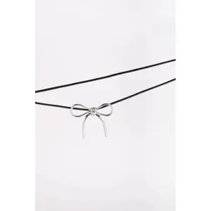 Metallic Knot Pendant Necklace Women 24 Colours image-1