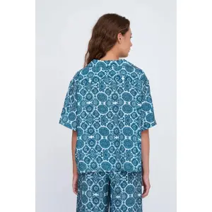 Women's Short Sleeve Printed Shirt 24 Colours image-1