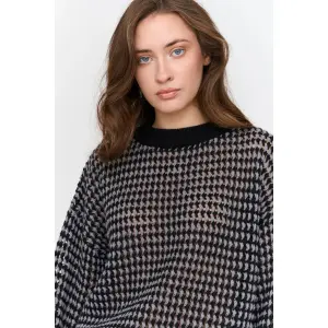 Houndstooth Pattern Jumper Woman 24 Colours image-3