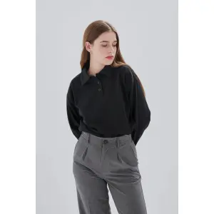 Women's long-sleeved polo shirt 24 Colours image-1