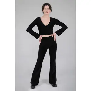 Utsvängda byxor i sammet för kvinnor 24 Colours image-1