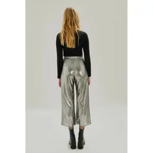 Metallic Plisserad Byxa Dam 24 Colours image-2