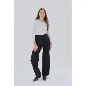 Vidaresbyxor med vida ben, figursydd dam 24 Colours image-1