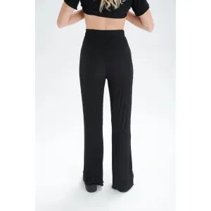 Pantalon évasé en maille côtelée femme 24 Colours image-1