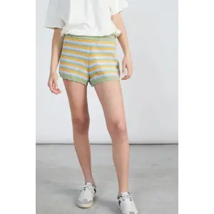 Short en maille à rayures femme 24 Colours image-1