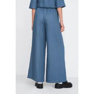 Women's Wide Leg Fluid Trousers 24 Colours image-2