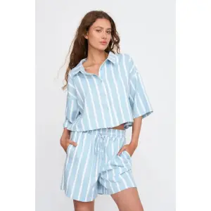 Striped Shorts Women 24 Colours image-1