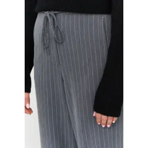 Women's Striped Wide Leg Trousers 24 Colours image-3