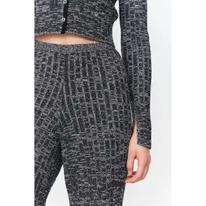 Women's Ribbed Knit Flared Trousers 24 Colours image-3