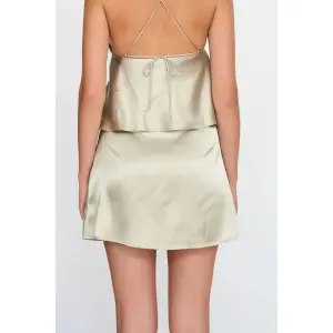 Mini saia de satén para mulher 24 Colours image-2