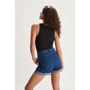 Women's Denim Shorts with Rolled Hem 24 Colours image-1