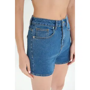 Basic High-Waisted Denim Shorts Women 24 Colours image-3