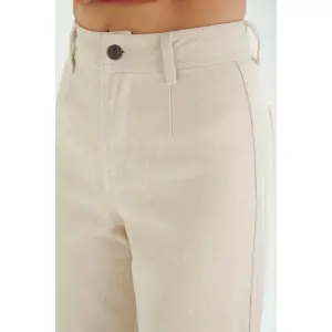 Women’s Straight Cut Plain Pattern Trousers 24 Colours image-3