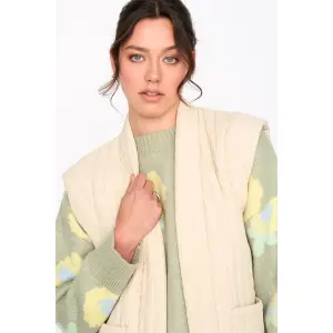 Sleeveless Quilted Cardigan Women 24 Colours image-3