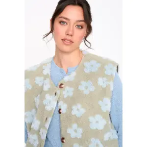 Women's Sleeveless Floral Print Plush Cardigan 24 Colours image-2