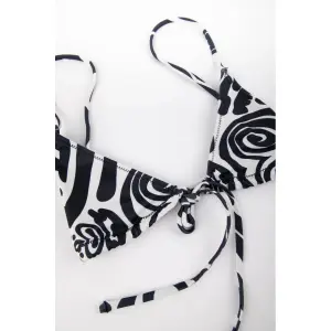 Womens Tie-Front Printed Bikini Top 24 Colours image-1