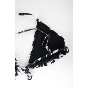 Womens Tie-Front Printed Bikini Top 24 Colours image-3