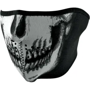 Motorrad-Haube Zan Headgear half face glow-in-the-dark skull image-0