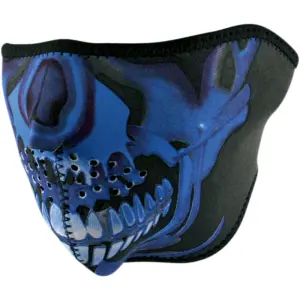 Motos balaclava Zan Headgear half face chrome skull image-0