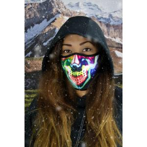 Motorcykel balaclava Zan Headgear half face neon skull image-2