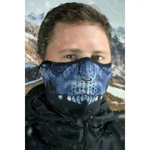 Motorcycle balaclava Zan Headgear half face midnight skull image-1