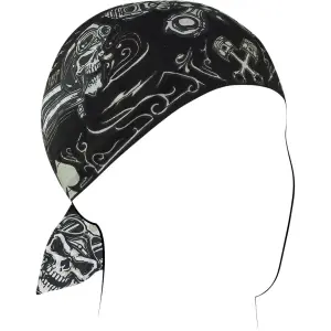 Bandana i bomuld Zan Headgear flydanna biker skull