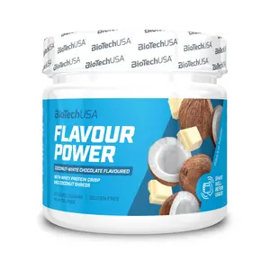 Complemento alimenticio chocolate blanco con coco Biotech USA Flavour Power image-0