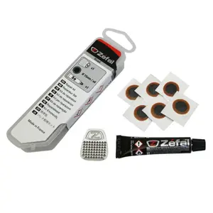 Kit réparation chambre à air route - boîte 4 patchs 15mm + colle 5g + rape acier avec notice Zefal image-0