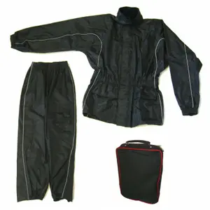 Abbigliamento nero per la pioggia da moto Brazoline labrador image-0