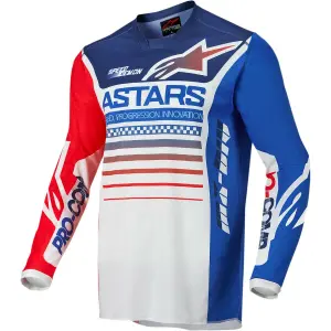 Maillot moto cross Alpinestars R-comp blue/white and red image-0